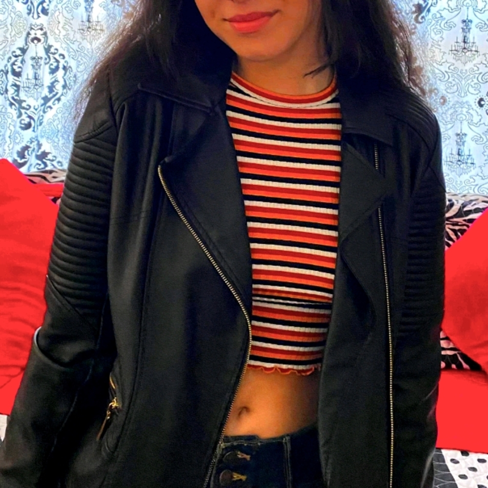 Apt 9 Black Faux LeatherJacket New W/O Tags Large